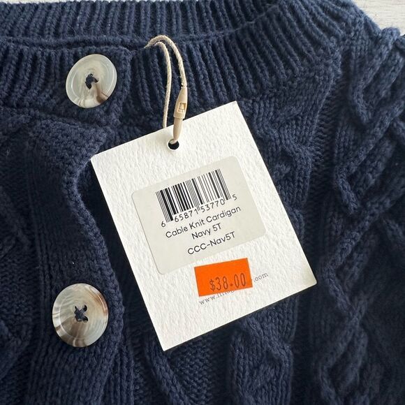Analogie Cable Knit Cardigan Navy 2T NWT - Picture 3 of 5